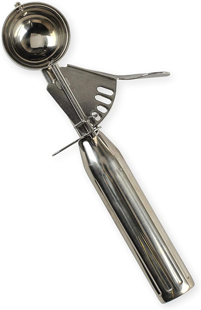 Nordic Ware | Small Cookie Dropper: Stainless steel scoop with ergonomic handle, ideal for portioning 1.5-tablespoon cookie dough for uniform baking, perfect for consistent results.
