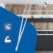 Küchenprofi | Tweezer Tongs, 8.75, ideal for precise kitchen tasks, crafted from durable stainless steel, displayed on a blue surface.