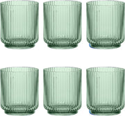 TarHong | Mesa Tall Tumbler - Sage Green, a clear ribbed acrylic highball glass, offering a shatterproof, stylish solution for outdoor entertaining and poolside use.