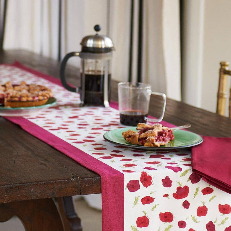 Couleur Nature | Poppies Table Runners, Red/Green