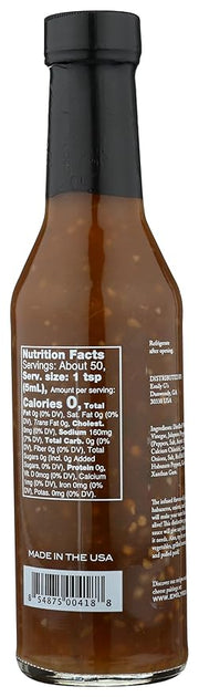 Emily G's Pepper Vinegar Sauce in a brown bottle with a white label, ideal for enhancing dishes with jalapeno, onion, and red bell pepper flavors.