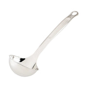 Hestan Stainless Steel Ladle, 13 (5oz), featuring a sleek, long handle design, ideal for serving soups and sauces. Perfect kitchen tool from Athens Cooks.