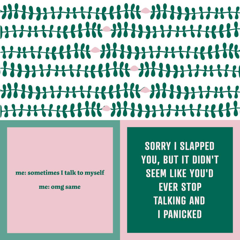 Drinks on Me - NAPKIN Talk To Self: Double-sided cocktail napkin with humorous phrases, ideal for parties and gifts, available at Athens Cooks kitchen store.