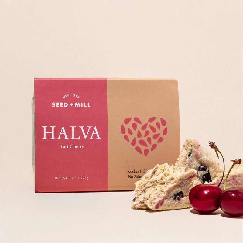 Seed + Mill - Tart Cherry Halva, 227g - Kosher Sesame Candy.