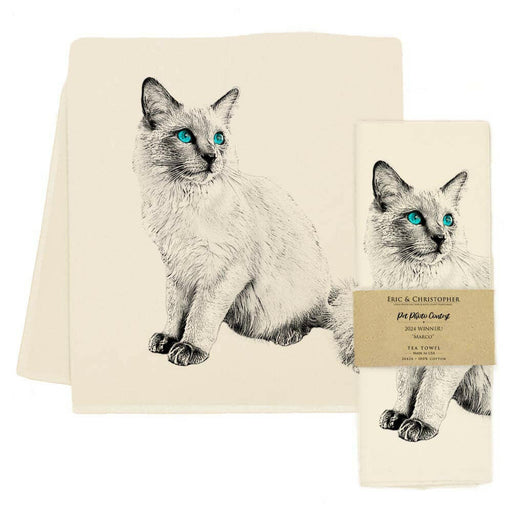 Eric & Christopher -  Cat Tea Towel - "Marco".