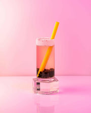 GIR Smoothie & Boba Straw 2-Pack - Sunny, featuring wide, reusable silicone straws perfect for smoothies and bubble tea. Durable and easy to clean.