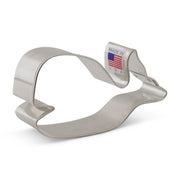 Ann Clark | Cookie Cutters - Whale, a silver whale-shaped cookie cutter, showcasing a Made in USA label, ideal for creative ocean-themed baking projects.