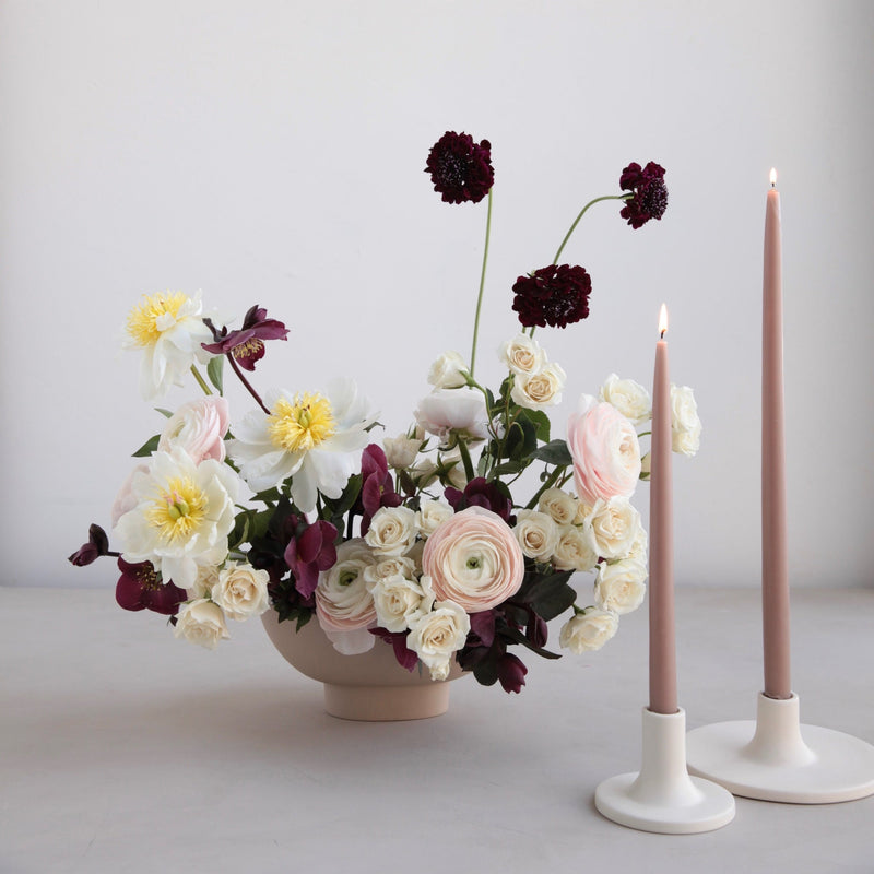 The Floral Society | Candle Holders, Medium, Smoke