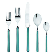 Mepra SPA - Place Set 5 Pcs Fantasia: Turtle-dove, featuring high-quality stainless steel and resin, elegantly crafted silverware perfect for any kitchen setting. Durable and dishwasher safe.