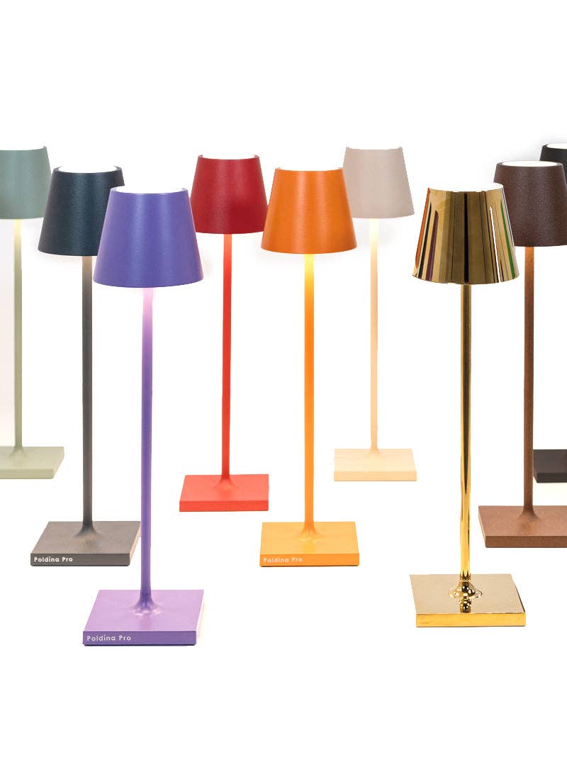 Zafferano America - Poldina Pro Micro Cordless Lamp: Sand, featuring a sleek design with a touch dimmable LED, ideal for both indoor and outdoor use.
