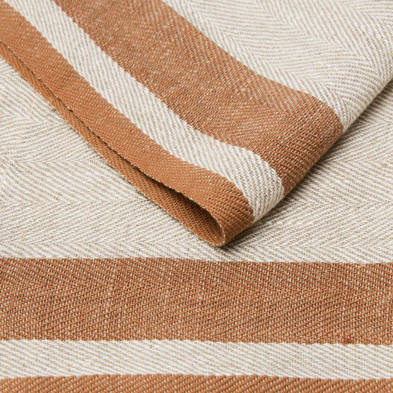 Couleur Nature - Gordes Natural & Tobacco Napkins 20x20 - Set of 4