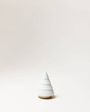 Farmhouse Pottery - Balsam Woodland Trees: Wee, featuring a minimalist, white-glazed ceramic cone on an unglazed base, ideal for year-round decor.
