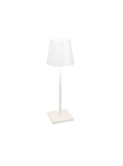Zafferano America - Poldina Pro L Desk Lamp: Rust, featuring a modern design with LED lighting, dimmable touch controls, and cordless use, ideal for kitchen-inspired spaces.