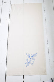 Hearth and Harrow - Wild Blueberry Tea Towel, organic cotton with a blue ink wild blueberry design, screen-printed on the bottom half.