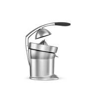 Breville | Citrus Press Pro, a stainless-steel manual lever juicer, features a unique finned cone to maximize juice extraction, dishwasher safe for easy cleaning.
