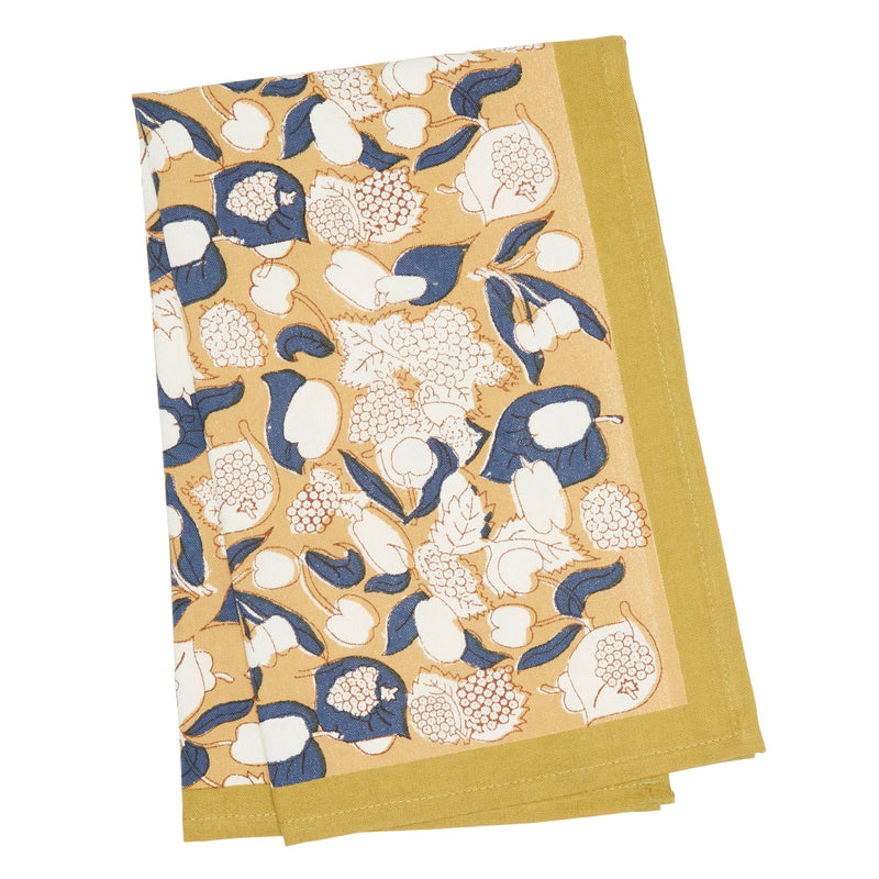 Couleur Nature - Forest Harvest Mustard & Blue Tea Towels - Set of 3
