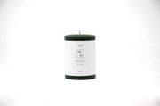 Mo&Co Home - Forest Green 100% Beeswax Pillar Candle, 3x6 inch, hand-poured with cotton wick, responsibly sourced, eco-conscious, clean burning, handmade in the USA.