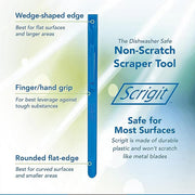 Scrigit | Scraper Tool, Set of 2: A versatile, no-scratch cleaning tool for removing grime and labels from delicate surfaces, perfect for any kitchen cleanup.