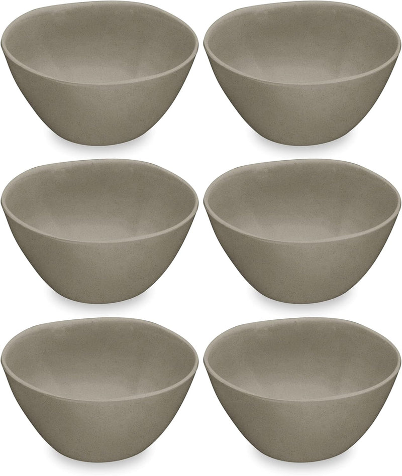 TarHong | Planta Matte Cereal Bowl - Black: Set of 6 durable, shatterproof bowls with organic edges, perfect for sustainable dining.