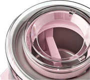 Cuisinart Frozen Yogurt – Ice Cream & Sorbet Maker, showcasing its automatic features for easy homemade treats, visible with a pink container and circular components.