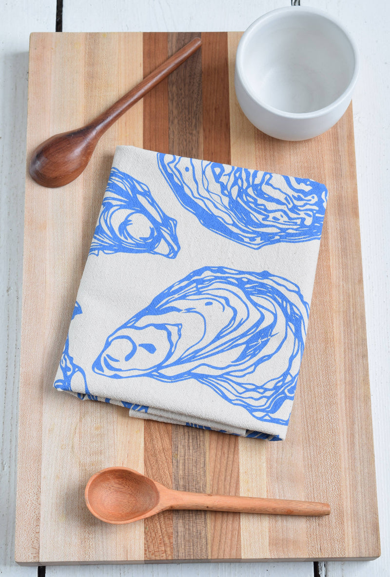 Hearth and Harrow | Oyster Tea Towel in Blue-violet - Organic Cotton - Sea Shell