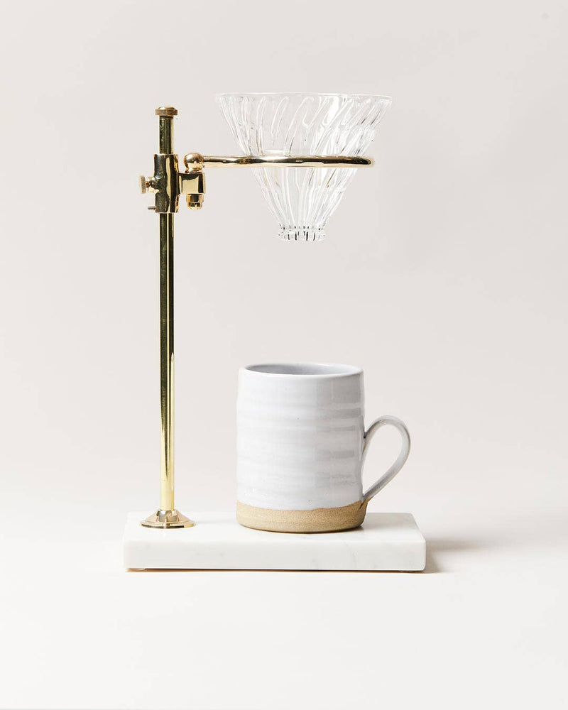 Farmhouse Pottery | Brass and Marble Pour Over Stand
