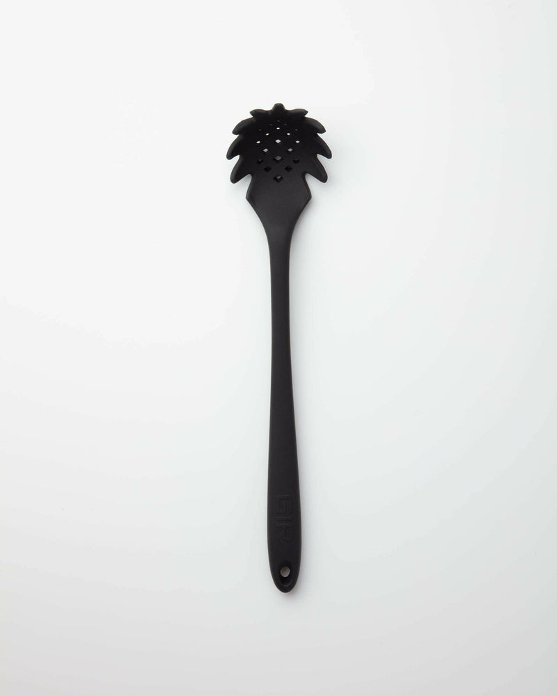 GIR Get It Right - GIR Spaghetti Spoon: Black with a pineapple design, made from hygienic silicone, designed for efficient scooping.