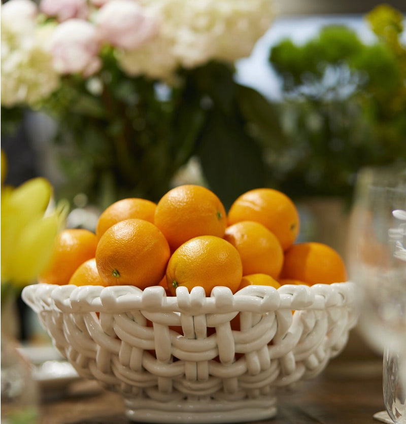 Skyros Designs | Small Round Basket, Sheer Blue
