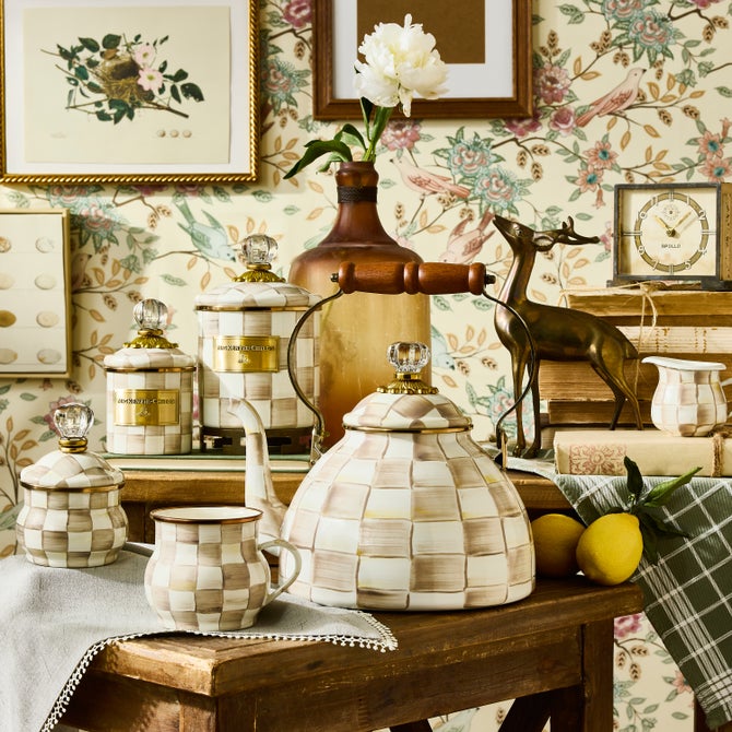 MacKenzie-Childs | Mocha Check Small Canister