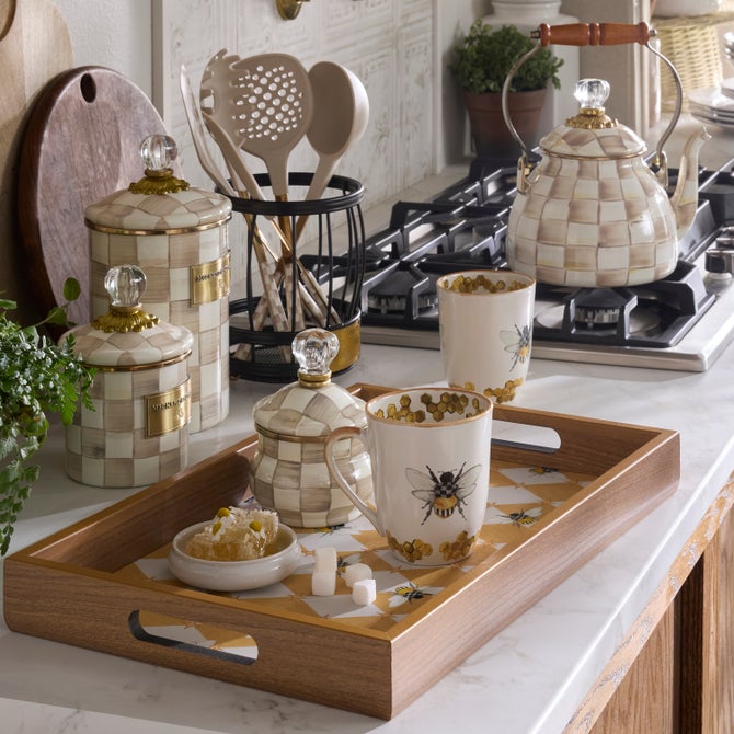 MacKenzie-Childs | Mocha Check Small Canister