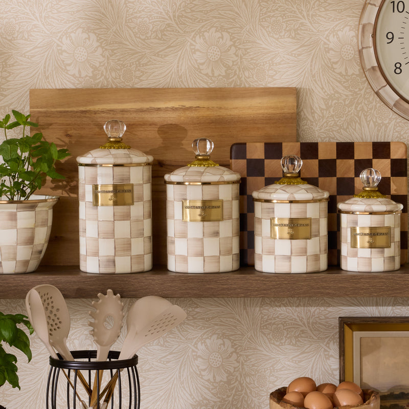 MacKenzie-Childs | Mocha Check Medium Canister