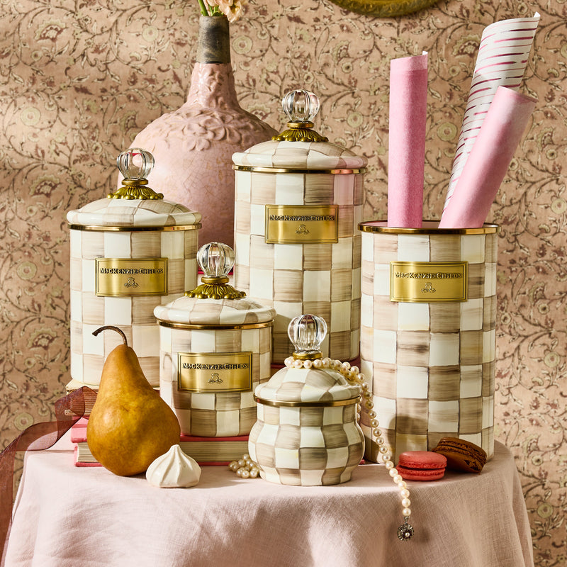 MacKenzie-Childs | Mocha Check Large Canister