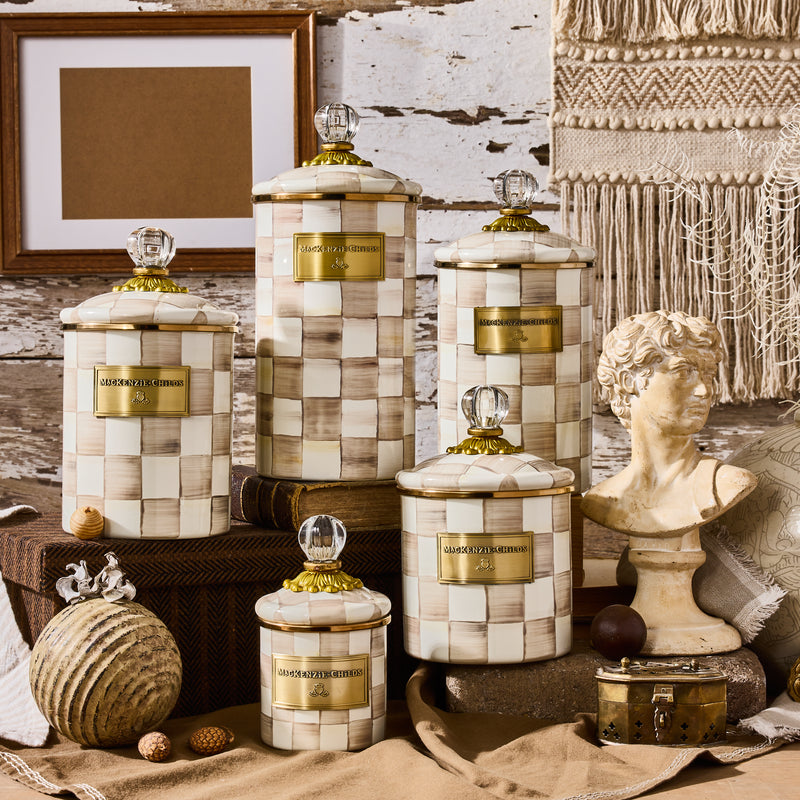 MacKenzie-Childs | Mocha Check Large Canister