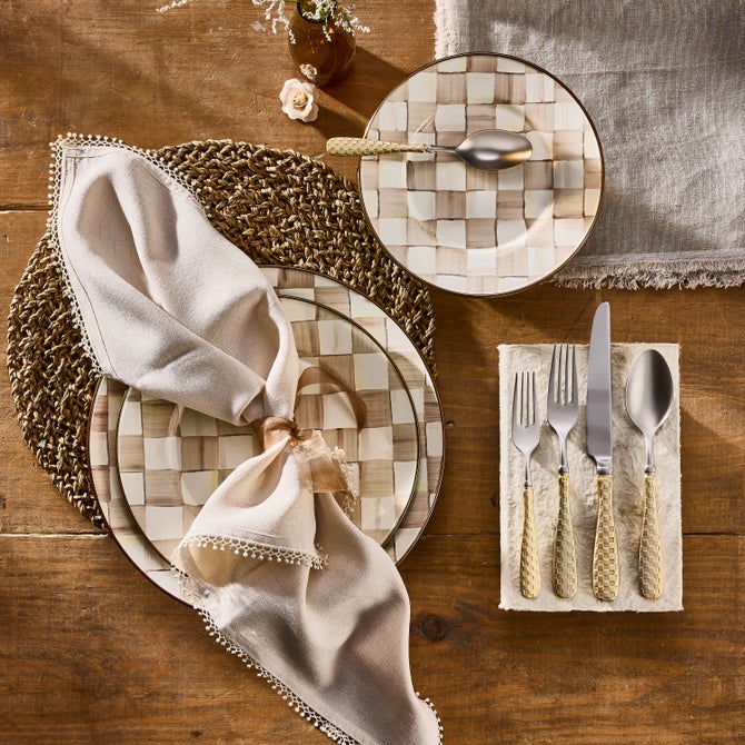 MacKenzie-Childs | Mocha Check Dinner Plate