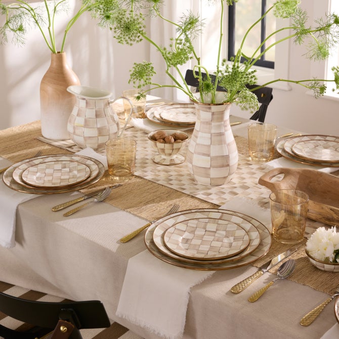 MacKenzie-Childs | Mocha Check Dinner Plate