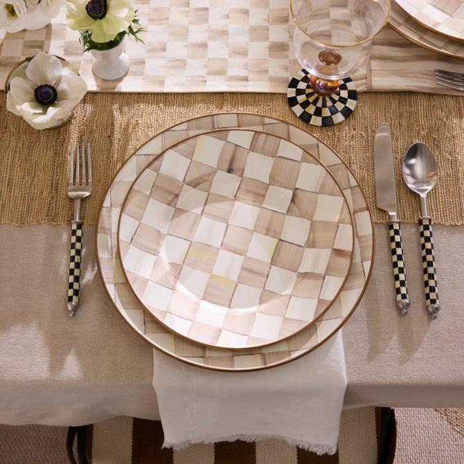 MacKenzie-Childs | Mocha Check Dinner Plate