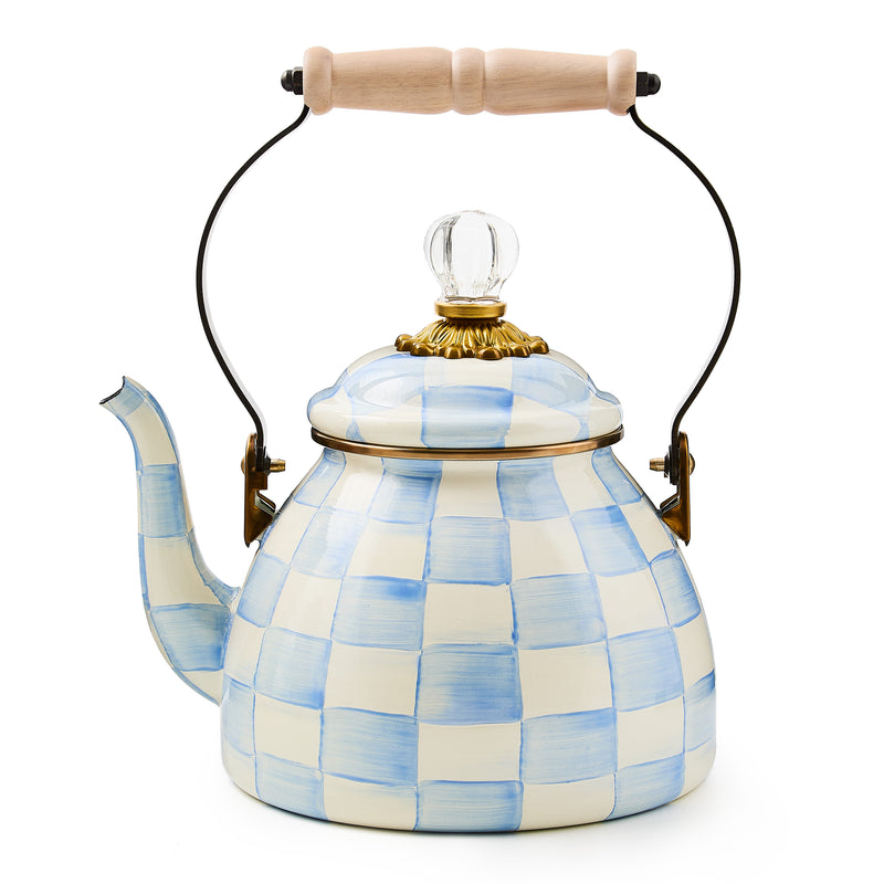 MacKenzie-Childs | Sky Check Tea Kettle, 2 Qt