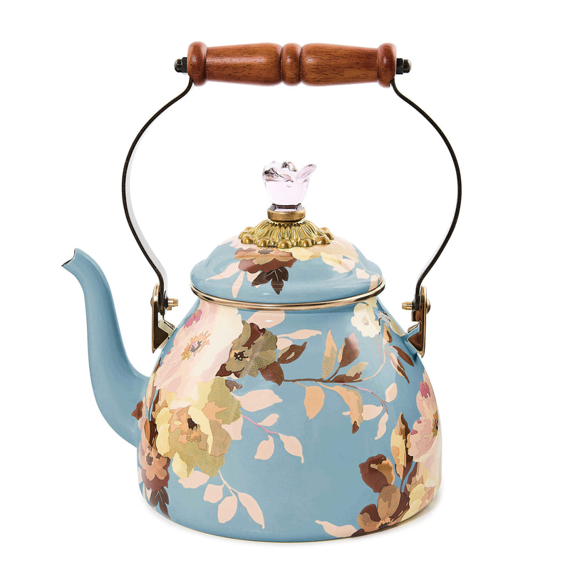 MacKenzie-Childs | Wild Rose Slate Tea Kettle, 2 Qt