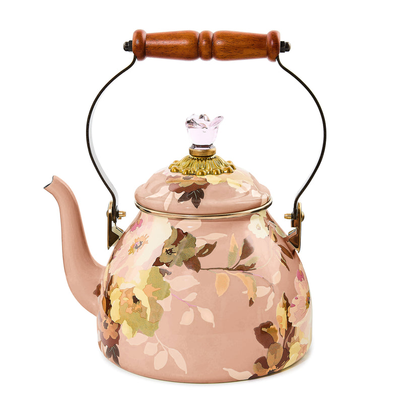 MacKenzie-Childs | Wild Rose Mauve Tea Kettle, 2 Qt