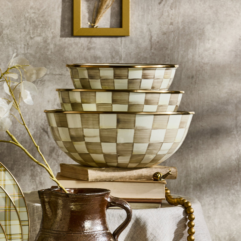 MacKenzie-Childs | Mocha Check Medium Everyday Bowl