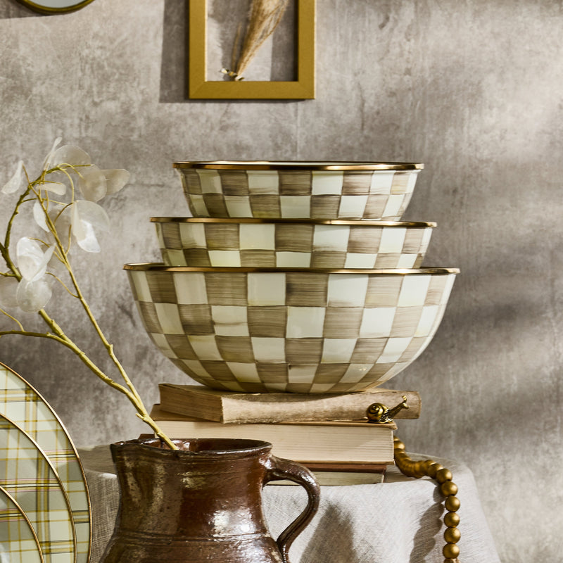 MacKenzie-Childs | Mocha Check Large Everyday Bowl
