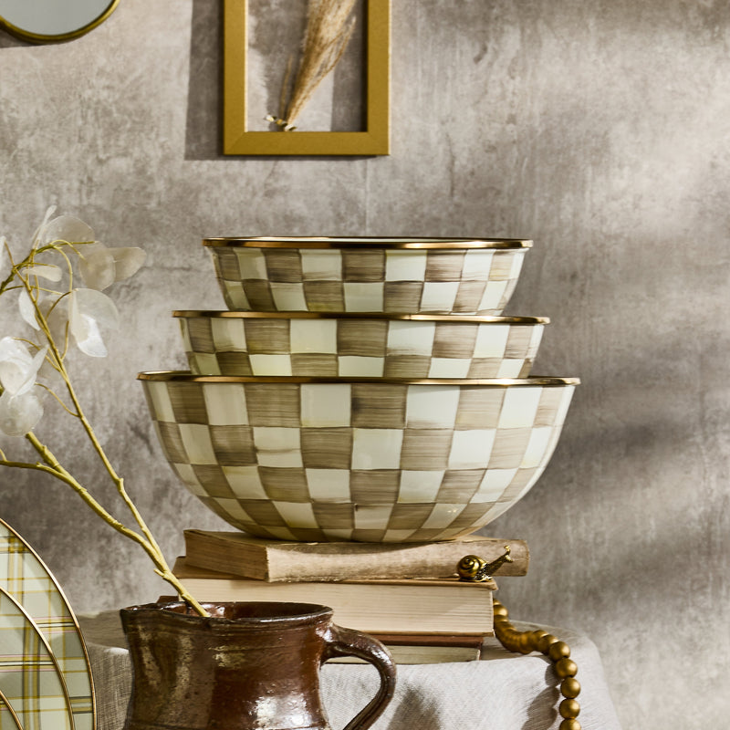 MacKenzie-Childs | Mocha Check Extra Large Everyday Bowl