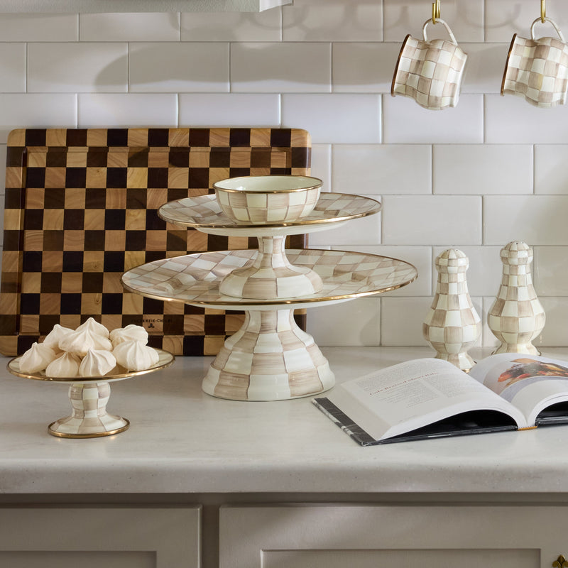 MacKenzie-Childs | Cookie Jar with Mocha Check Lid