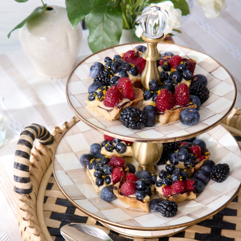 MacKenzie-Childs | Cookie Jar with Mocha Check Lid