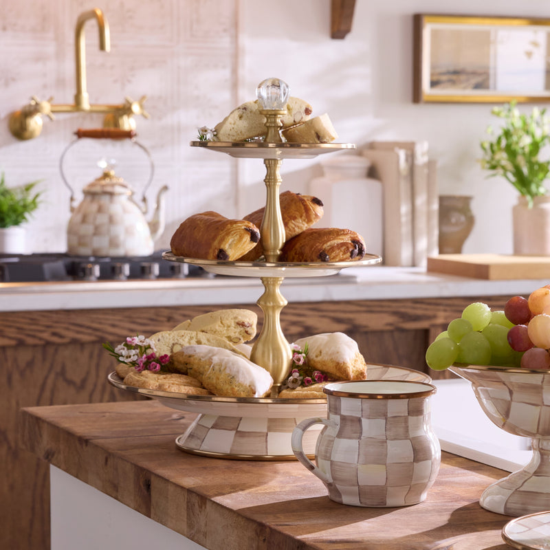 MacKenzie-Childs | Mocha Check Large Colander