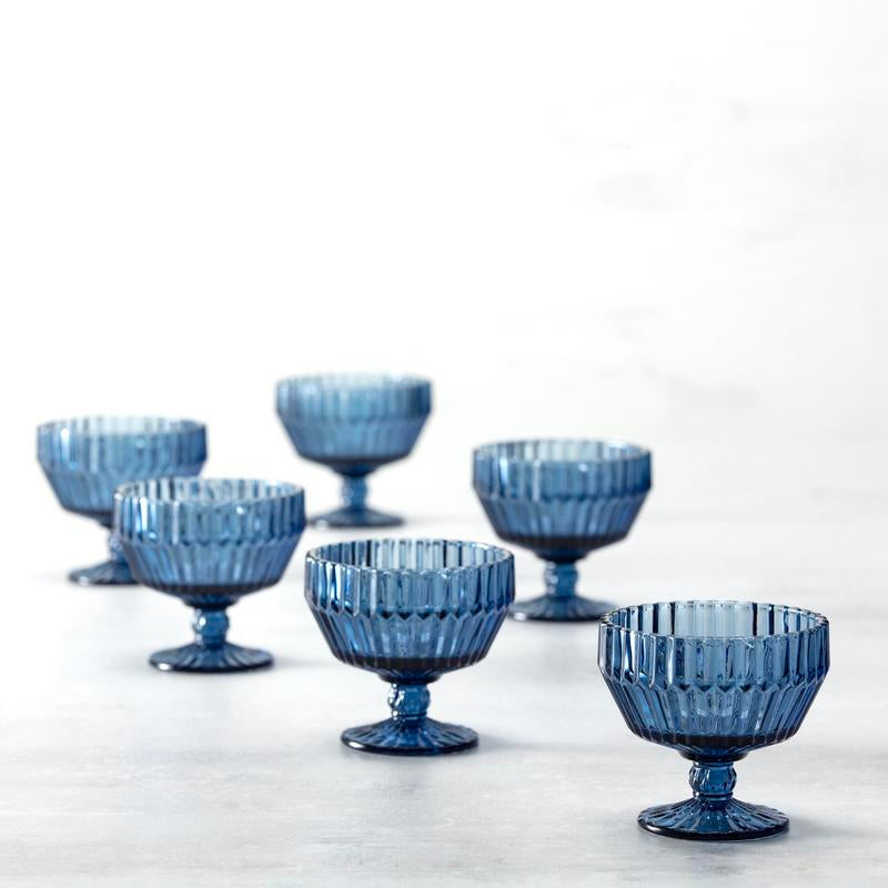 Fortessa | Archie Cornflower 10oz Footed Dessert Bowl, elegantly designed for serving desserts, showcases a distinct footed base, a staple at Athens Cooks.