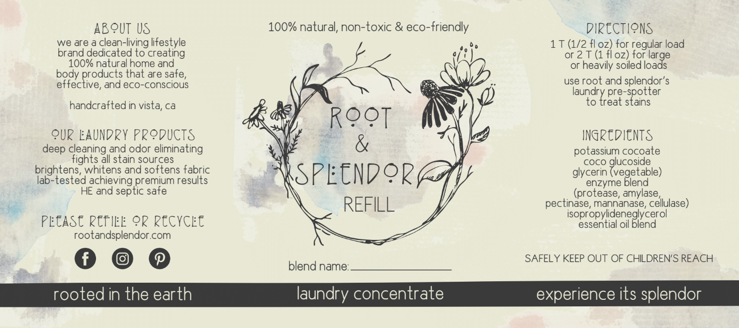 Root & Splendor | Laundry Concentrate 16 oz Glass Bottle