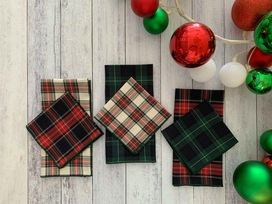 Dot and Army | Tartan Cloth Napkins | Set of four