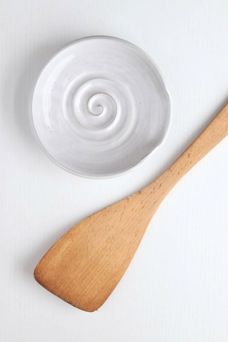 Gravesco Pottery | Handmade Pottery Spoon Rest in White