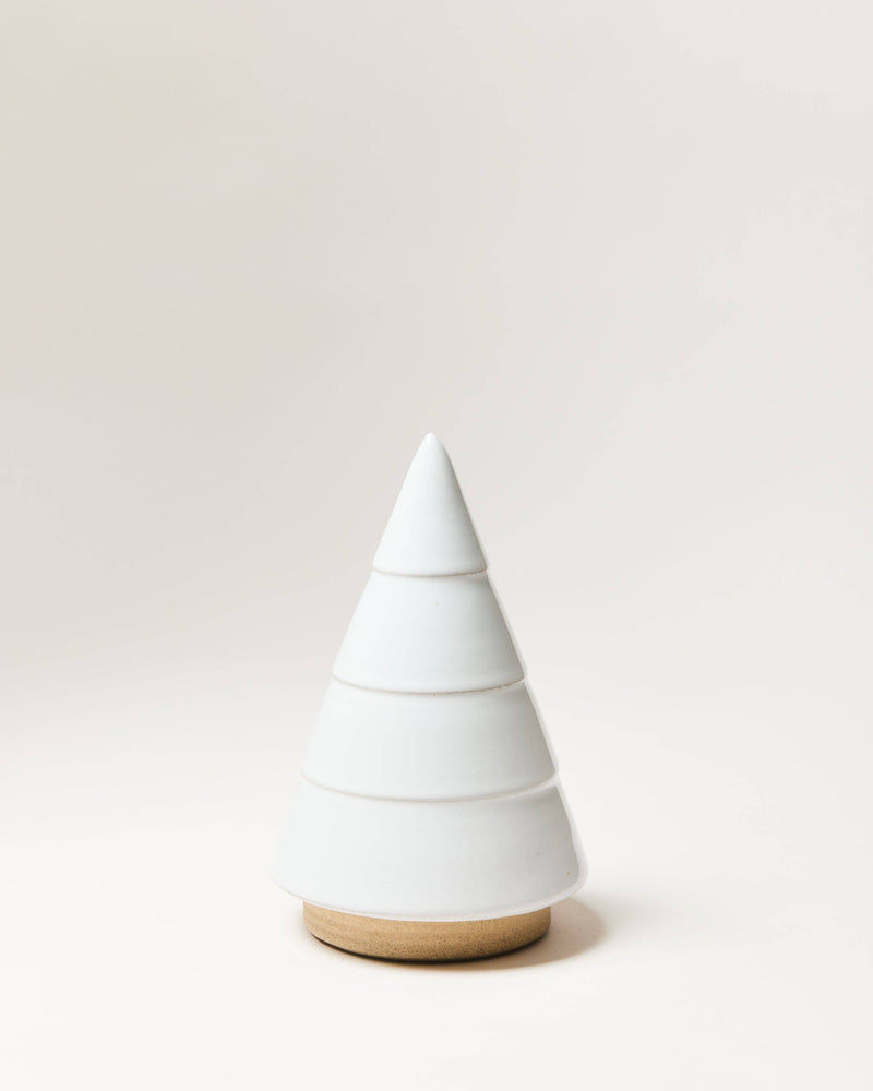 Farmhouse Pottery - Balsam Woodland Trees: Large, a minimalist ceramic tree with stacked tiers on a clay base, perfect for year-round decor from Athens Cooks.